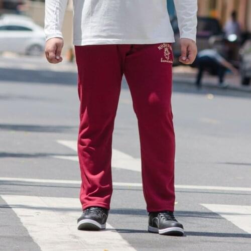Extra XL Plus Sized Mens Sports Pants Elastic Waist Large Size Loose Straight Embroidered Sweatpants Men Pants