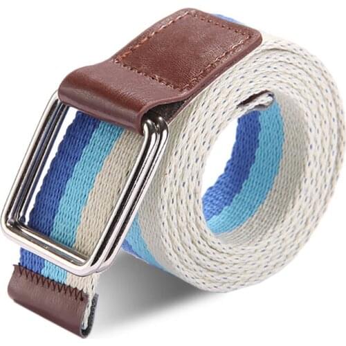 DIY Belts Stripes Canvas Jeans Belt Silver HOT Casual Belts Men And Women Simple Decorative Strap Belt Striped Style Solid Girl