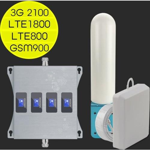 Europe Repeater 4G LTE 800 900 1800 2100 4g Internet Amplifier Mobile Signal Booster GSM 2g 3g 4g Cell Phone Signal Repeater