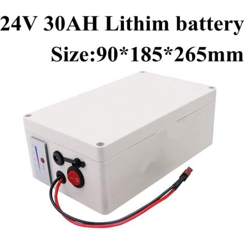 24v 30ah Lithium Ion Battery 18650 Li Ion BMS 7S for 750w 500w Toy Car Solar Bike Scooter Golf Trolley Inverter + 5A Charger