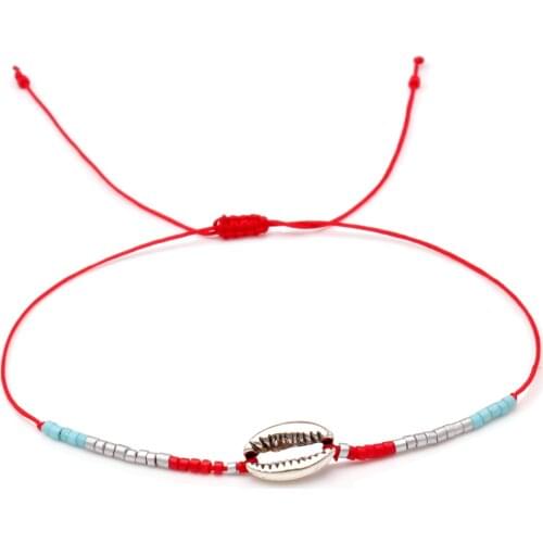 Metal Alloy Shells Miyuki Glass Seed Beads Tiny Bracelet Women Men Gorgeous Dainty Low-key Simple Handmade String Beach Jewelry