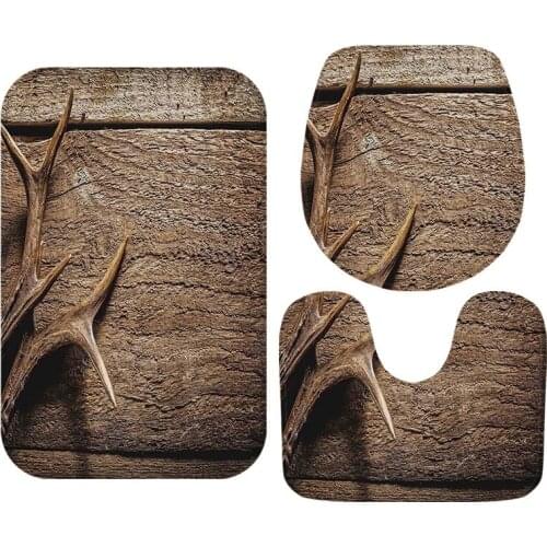 Retro European style Bathroom Mat Set Toilet Rug Flannel Anti Slip Bath Mat Set Home Decor Bathroom Carpet Supplier 3Pcs/Set