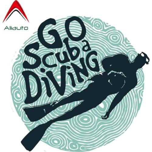 Aliauto Funny Car Sticker Go Scuba Diving Decoration Personality Waterproof Cover Scratch Accessories PVC Decal,13cm*13cm