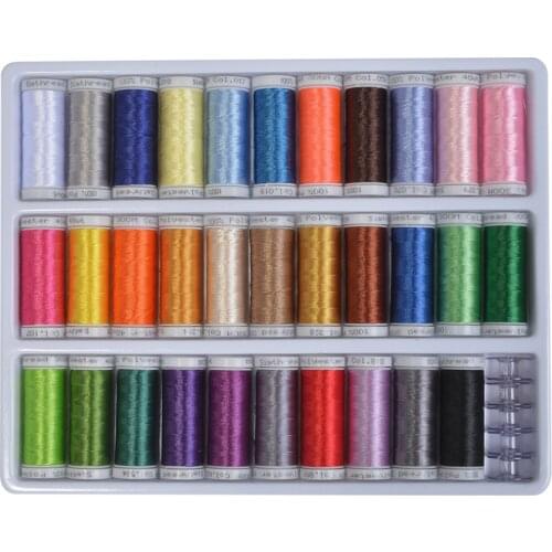 32 Brother Colors Machine Embroidery Thread with Embroidery Stabilizer 10 yards For Most Home Embroidery Sewing Machines