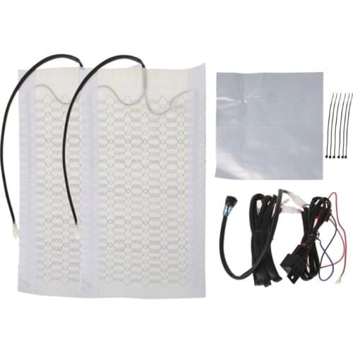 NEW 1 Seat 12V Universal Carbon Fiber High/Low Round Switch Car Heated Seat Pads D7YA