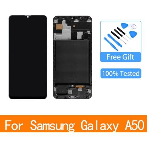 Original 6.4'' For Samsung Galaxy A50 SM-A505FN/DS A505F/DS A505 Display Touch Screen Digitizer With Frame For Samsung A50 lcd