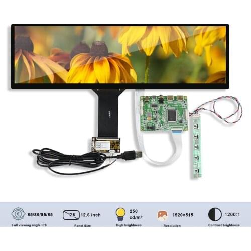 Original BOE NV126B5M-N41 12.6 Inch Touch LCD Display With Board SRGB Resolution 1920*515 IPS Advertising Gaming Display