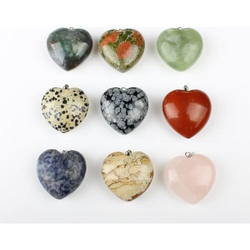 2pcs / bag natural stone 30 * 30 * 13mm fashion color heart pendant star jewelry making DIY necklace earring jewelry accessories