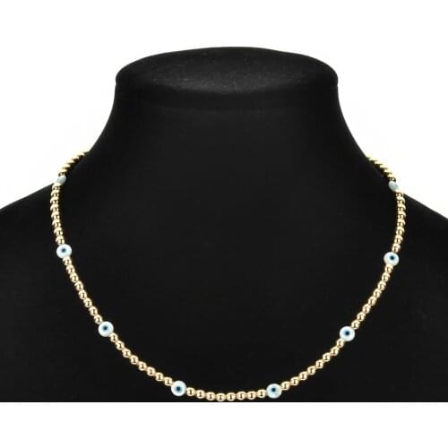 ZMZY Cute Evil Eye Necklace Women Jewelry Necklaces Turkish Lucky Fashion Gold Color Choker Chain Female Daily Minimalist Gifts