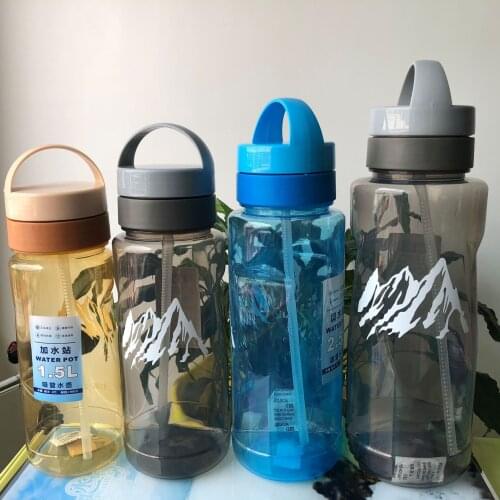 Sport Drinking Water Bottle with Straw BPA Free 1.5L 2L 2.5L 3L Plastic Water Drinking Bottle for Water