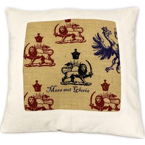 Pillows literary-pillow case in jute wash/Cotton pillow case and jute wash MORS AUT glory-Size 40x40cm