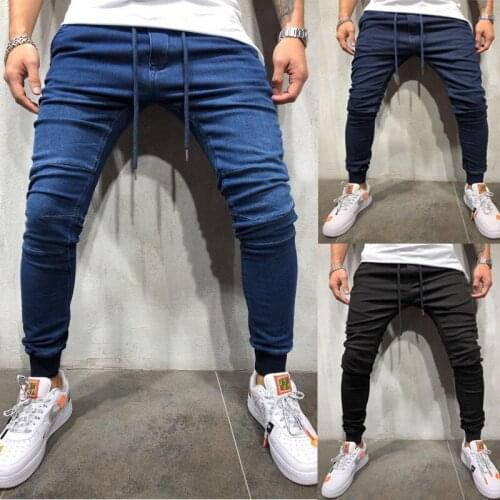 Popular European and American mens jeans fabric casual sports pants Leggings jeans