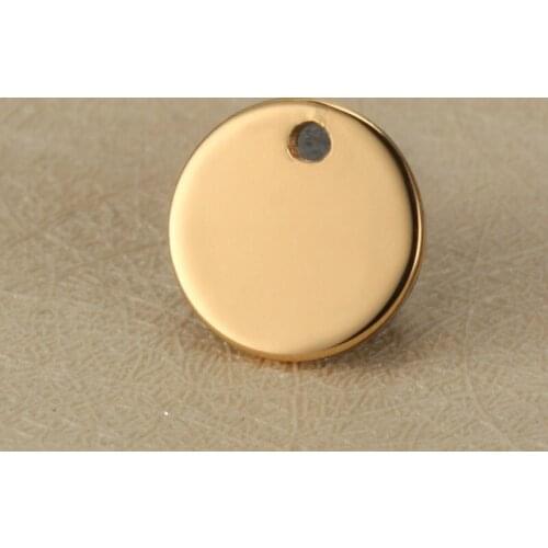 Stainless Steel Blank Glossy Pendant Charms 10mm Rose Gold DIY Accessories For Handmade Customized Jewelry Making Can add LOGO