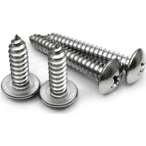 M3.5 M4 TA nickel plated large flat head self tapping screw cross umbrella head wood screw self tapping screw，20000 in a bag