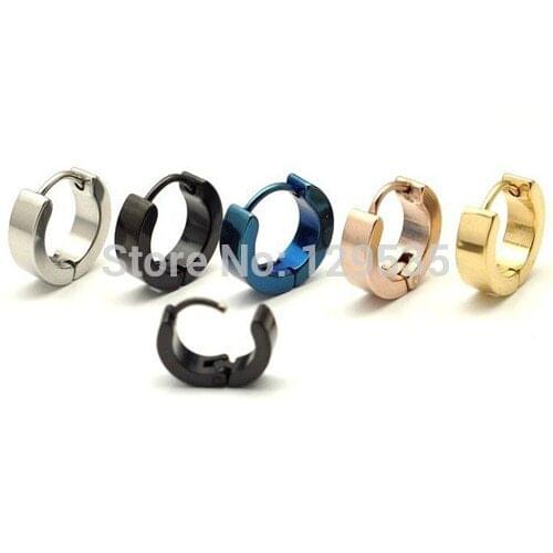 Fashion 4mm Width 7 9mm Inside Diameter Male titanium ear clip Drop Dangle Earrings free shipping 5 Colors