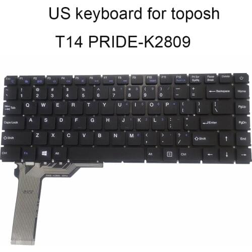 OVY replacement keyboards for Toposh T14 PRIDE K2809 black without frame notebook keyboard US English laptop part direct selling