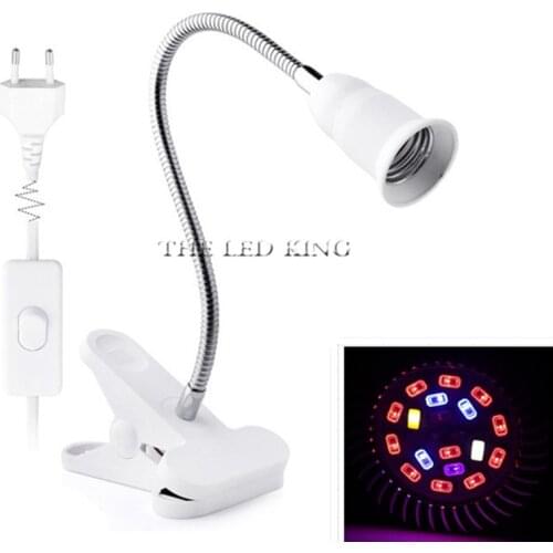 18W 28W 40W 80W 120W Grow Light E27 With 360 Degree Flexible Lamp Holder Clip LED Plant Growth Light for Indoor Desktop Plants