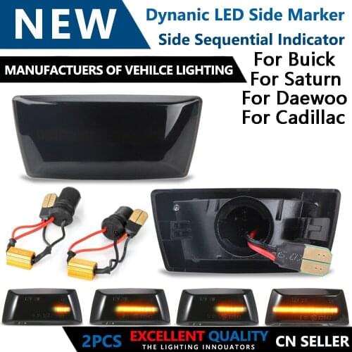 2 Pcs Led Dynamic Turn Signal Light Side Fender Marker Sequential Blinker For Cadillac BLS CTS Cascada Buick Saturn Aura Daewoo