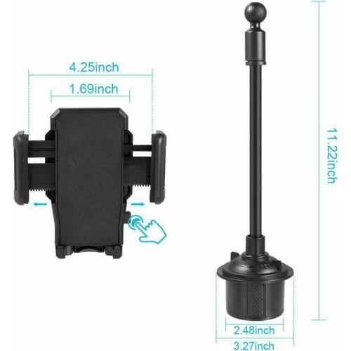 Universal Car Mount Adjustable Gooseneck Cup Holder Cradle For Cell Phone Iphone
