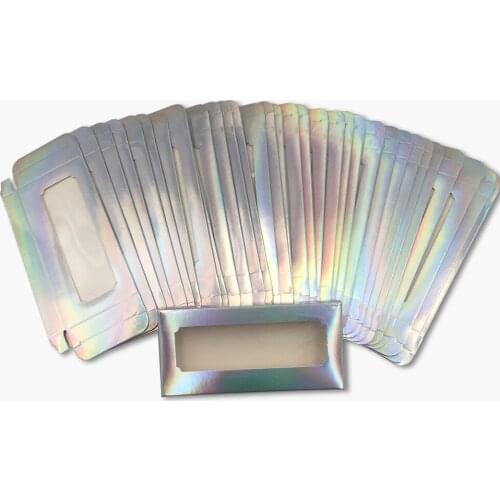 10-100 pcs Eyelash Packaging Wholesale Hologriphic Paper Empty Lash Packing Boxes Bulk 25mm Mink Lashes Case Eyelashes Package