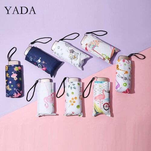 YADA 2020 INS Cartoon Whale elephants lion Umbrella Mini Pocket Parasol Folding Umbrellas Rain For Womens UV Umbrella YS200216