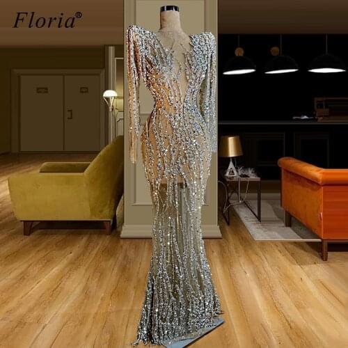 New Illusion Crystals Evening Dress Long Arabic Couture Formal Prom Dress Party Dubai Sexy Abiye Women Abendkleider Gowns