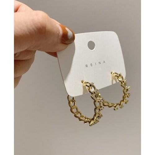 2021 New Fashion Temperament Elegant Geometric Circle Women Earrings Fresh Shining Crystal Drop Earrings Jewelry