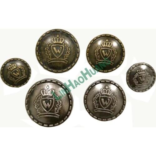 50pcs/lot 15mm,20mm,23mm Antique brass/Ancient silver metal buttons garment coat sewing accessories buttons for clothing crafts