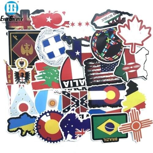 52 PCS Stickers Countries National Flag Car Sticker Toys for Children Soccer Football Fans Decal Scrapbooking Travel Case Laptop