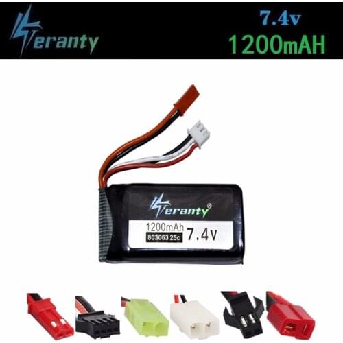 7.4V 1200mAh Lipo Battery For YiZhan Tarantula X6 MJX X101 X102h X1Brushless H16 WLtoys V666 V262 V353 V333 V323 803063 Battery