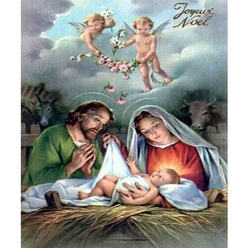 New 5D Diy Diamond Painting Mosaic Needlework Embroidery with Rhinestones dmc Diamond Jesus Born Cross Stitch Home Decor Craft