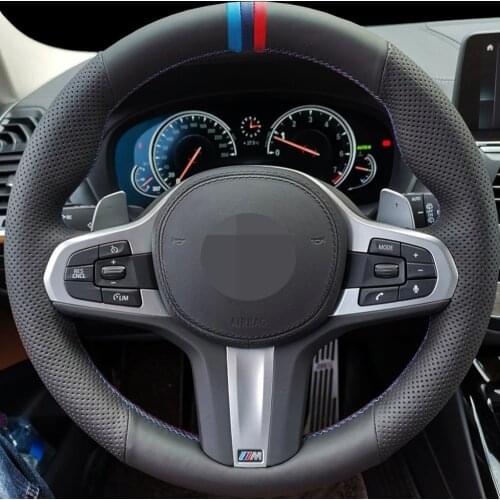 DIY Black Artificial Leather Car Wear-Resistant Steering Wheel Cover For BMW M Sport G30 G31 G32 G20 G21 G14 G15 G16 G01G02 G05