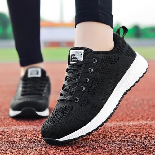 Big Number Summer Hard-wearing Women Sport Shoes Female Running Shoes Woman Sports Black Sneakers Woman Trainers Training B-498