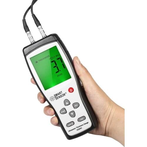 Digital Ultrasonic Thickness Gauge Battery Digital Width Display Thickness Tester Measuring Range 1.2-225mm (Steel) (Mm) Black