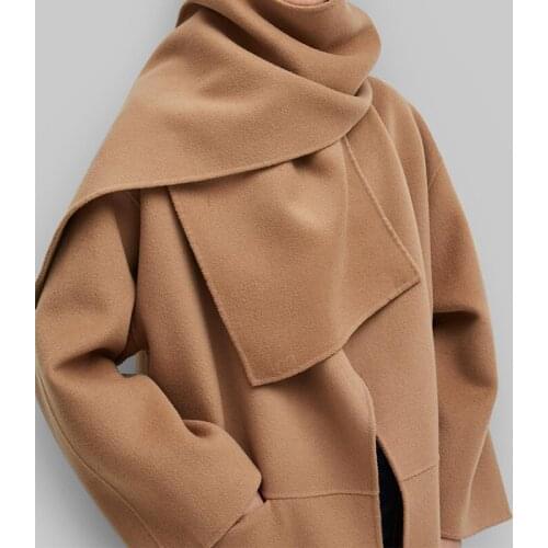 [ElfStyle] - Woman WOOL CASHMERE BLEND Simone scarf CAMEL/BLACK/GREY 155cm fashion solid color LONG SCARFSFW NEW