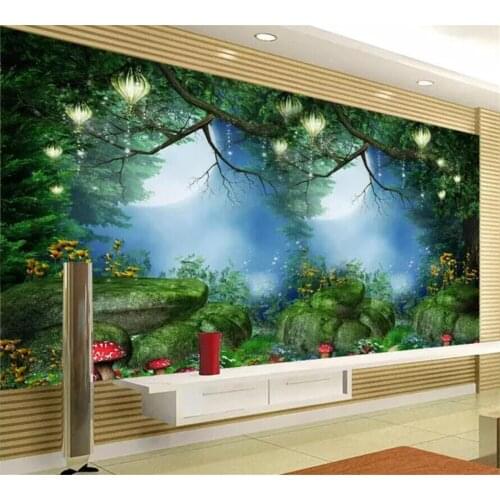 Beibehang Large mural wallpaper customizable to any size photo 3D Wonderland Woods Living Room Bedroom TV backdrop wallpaper