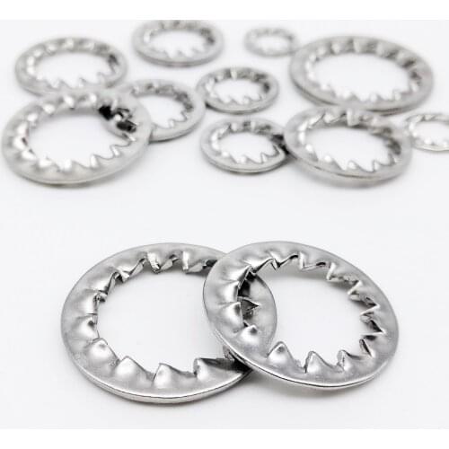 M2 M2.5 M3 M4 M5 M6 M8 M10 M12 M14 - M24 GB861.2 DIN6798J A2-70 304 Stainless Steel Internal Toothed Serrated Lock Washer Gasket