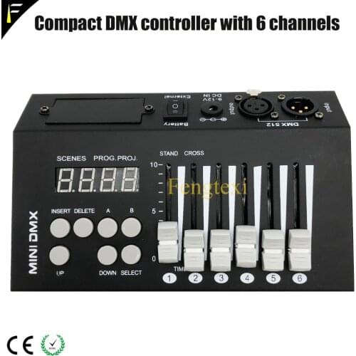 Little Console incl 6 DMX512 Channels Program Controller 6dmx Simple Operate Controllers for Stage Lighting Running