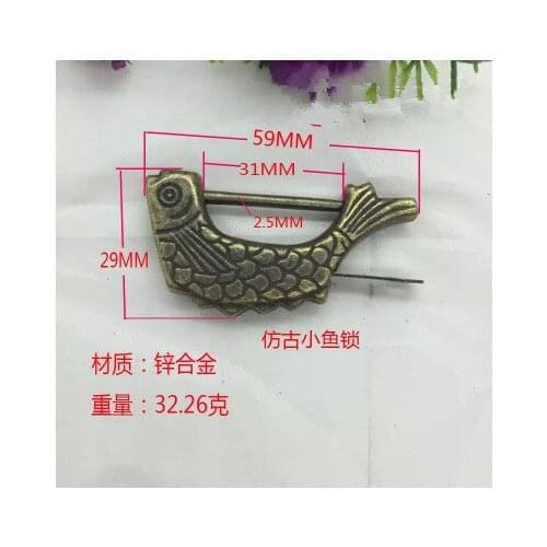 A9 Small Chinese antique lock box cross open padlock Zinc alloy lock old ancient locks