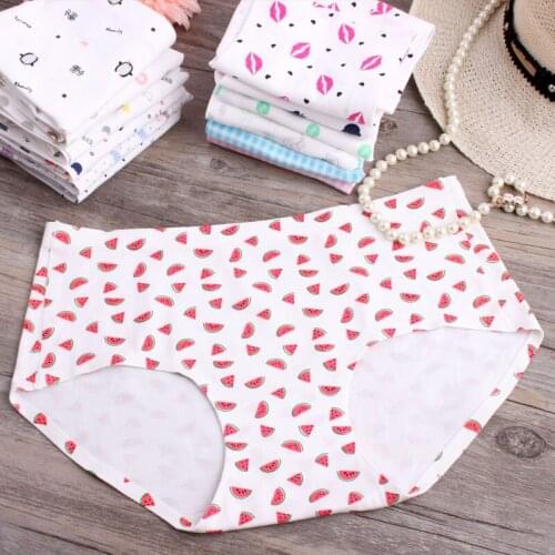 Sweet summer knickers one piece seamless underpants cotton underwear women on the waist hip sexy thin invisible girl panties