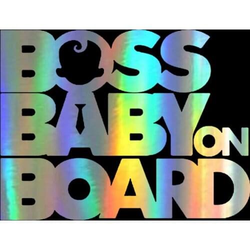 Window Sticker 17.8*13.5cm Boss Baby On Board Funny Stickers and Decals Stickers on window Reflective Motorcycle window Styling