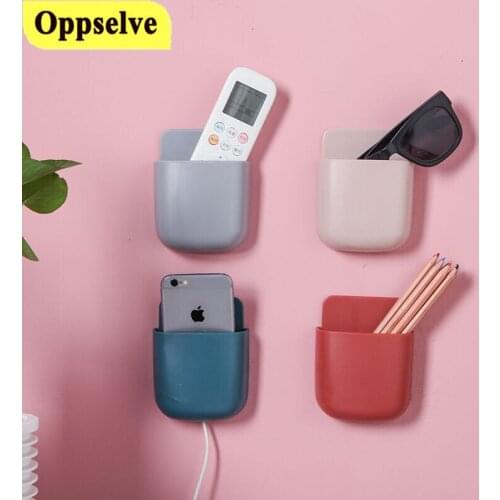 Wall Mounted Storage Box for Air Conditioner TV Mobile Phone Plug Holder Rack Self-adhesive Organizer Phone Wall Mount Stand