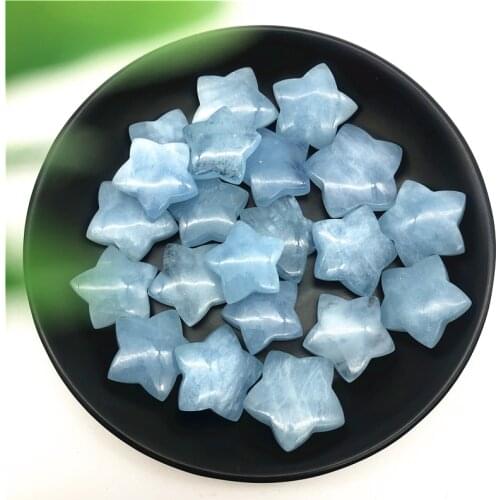 Natural High Quality Blue Aqumarine Quartz Crystals Star Shaped Stone Healing Gemstone DIY Natural Stones and Minerals