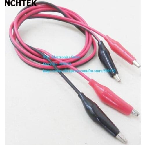 NCHTEK Dual End Alligator Test Lead Probe Clamp Clip Cable / Cord About 1M/Free Shipping/5PCS