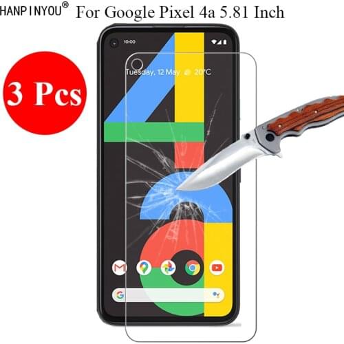 3 Pcs/Lot New 9H 2.5D Tempered Glass Screen Protector For Google Pixel 4a 4G 5.81" (Not 5G) Protective Film + Clean Tools