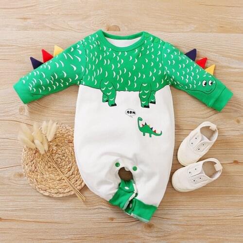 Newborn Baby Boy Clothes Cartoon Dinosaur Child Costume New born Romper Toddler fall Onesie Infant Jumpsuits Babygrow Overalls