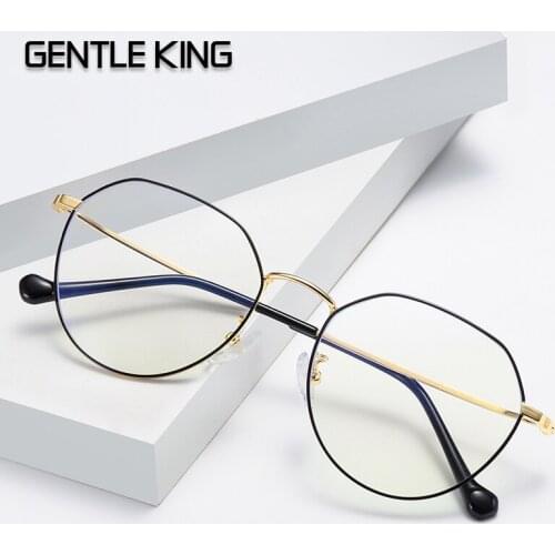 GENTLE KING Cat Eye Anti Blue Light Filter Eyeglasses Frame Women Blue Light Blocking Anti Radiation Computer Glasses Men