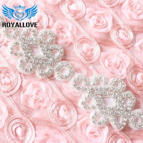 10 yards Wholesale Hot Fix Crystal Sew On motif Wedding Rhinestone Applique trimmings for Dresses Bridal Headbands lace Garters