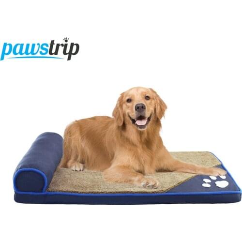 Pawstrip 4 Colors Paw Large Dog Bed House Soft Fleece Dog Sofa Beds For Large Dogs Husky Labrador Dog Cushion Pillow