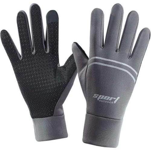 New Winter Man Outdoor Keep Warm Touch Screen Cycling Gloves Fashion Sports Plus Cashmere Waterproof Wear-Resistant Anti-Slip